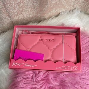 Betsey Johnson Quilted Hearts Zip around Wallet